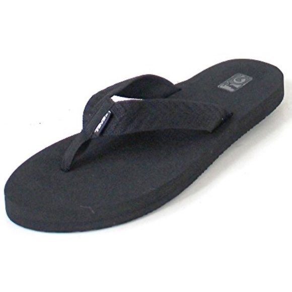 🆕 Teva Mush Flip Flop Slippers, Black, Size 6, Brand New - Picture 1 of 4